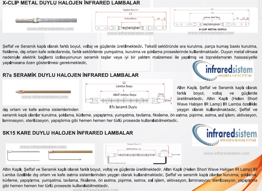 İNFRARED LAMBA, HALOJEN LAMBA, QUARTZ LAMBA, İNFRARED REZİSTANS, QUARTZ REZİSTANS, REZİSTANS, KARBON LAMBA, REZİSTANS ISITICI, İNFRARED ISITICI
