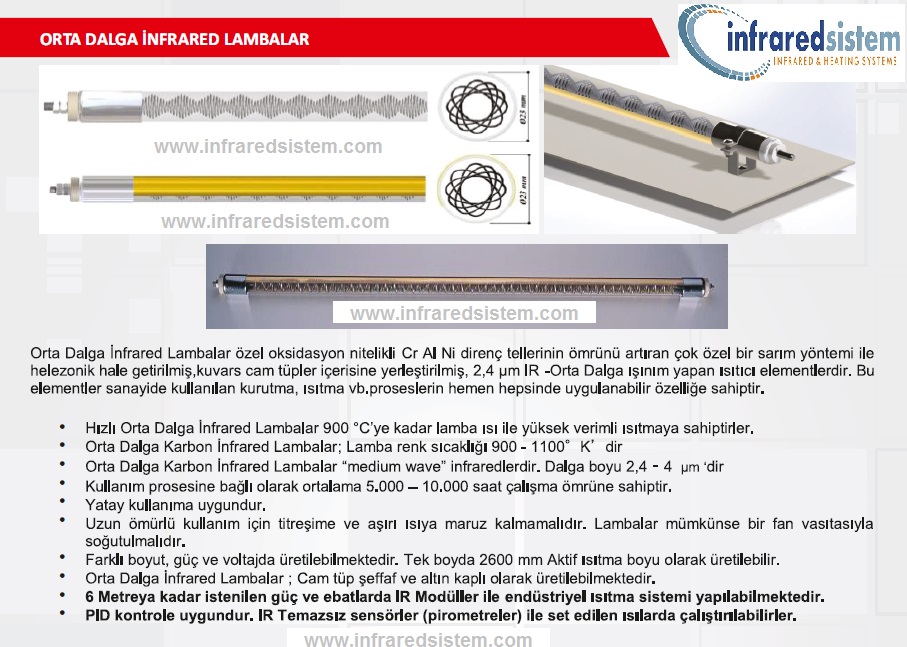 ORTA DALGA İNFRARED LAMBALAR, CLASSİC İNFRARED FİLAMENT, 